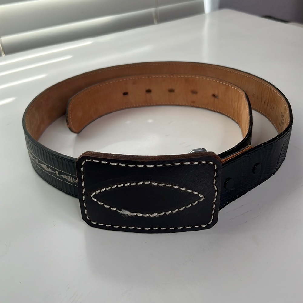 Tony Lama Reptile Print Leather Belt Sz 33